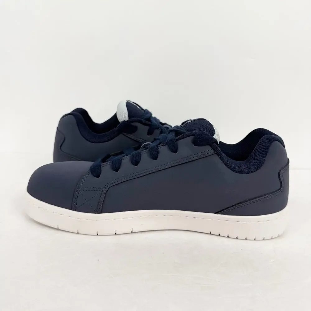 Volcom Mens Stone Comp Toe Work Shoes US 9.5 Navy Blue Leather EH SR NIB